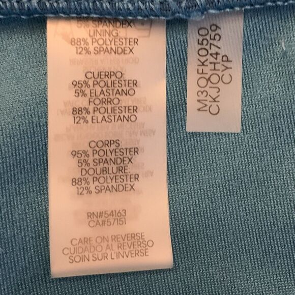 Calvin Klein Velour Pants Set Womens Medium Teal Blue Stretch Comfort Lounge - Picture 12 of 12